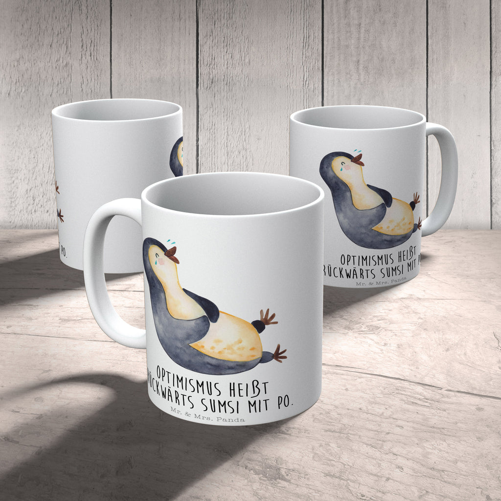 Tasse Pinguin lachend Pinguin, Pinguine, lustiger Spruch, Optimismus, Fröhlich, Lachen, Humor, Fröhlichkeit Becher, Kaffeetasse, Kaffeebecher, Tee, Frühstück, Büro  Pinguin