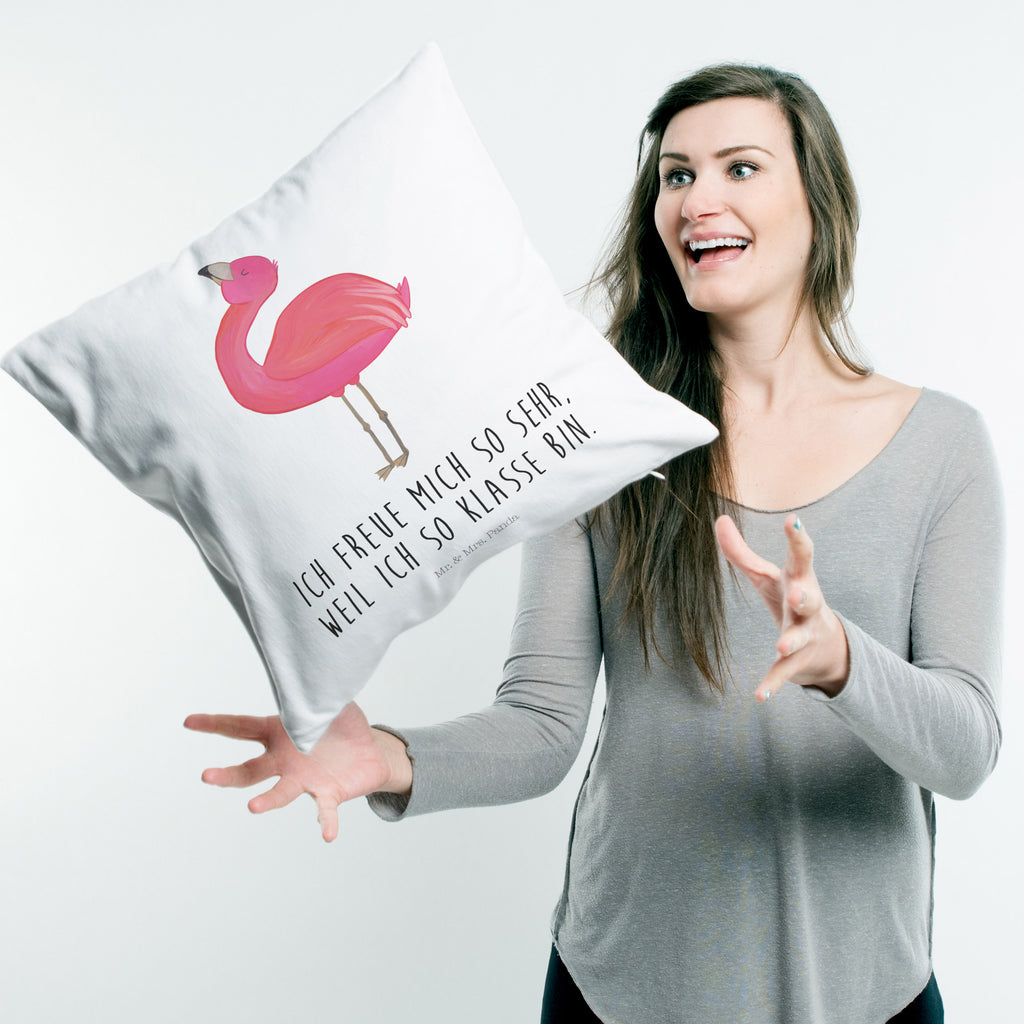 40x40 Kissen Flamingo stolz Kissenhülle, Kopfkissen, Sofakissen, Dekokissen, Motivkissen, Flamingo, stolz, Freude, Selbstliebe, Selbstakzeptanz, Freundin, beste Freundin, Tochter, Mama, Schwester