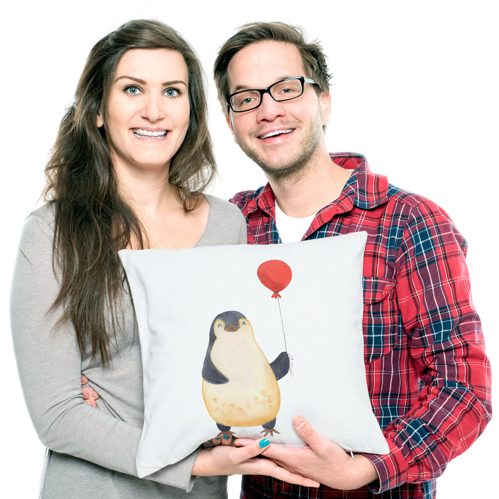 40x40 Kissen Pinguin Luftballon Kissenhülle, Kopfkissen, Sofakissen, Dekokissen, Motivkissen, Pinguin, Pinguine, Luftballon, Tagträume, Lebenslust, Geschenk Freundin, Geschenkidee, beste Freundin, Motivation, Neustart, neues Leben, Liebe, Glück