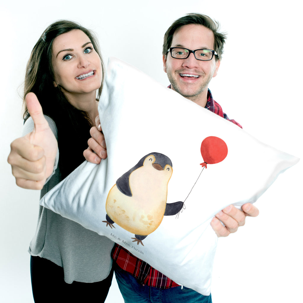 40x40 Kissen Pinguin Luftballon Kissenhülle, Kopfkissen, Sofakissen, Dekokissen, Motivkissen, Pinguin, Pinguine, Luftballon, Tagträume, Lebenslust, Geschenk Freundin, Geschenkidee, beste Freundin, Motivation, Neustart, neues Leben, Liebe, Glück