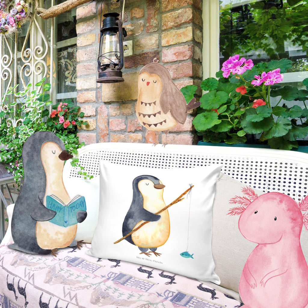 40x40 Kissen Pinguin Angler Kissenhülle, Kopfkissen, Sofakissen, Dekokissen, Motivkissen, Pinguin, Pinguine, Angeln, Angler, Tagträume, Hobby, Plan, Planer, Tagesplan, Neustart, Motivation, Geschenk, Freundinnen, Geschenkidee, Urlaub, Wochenende
