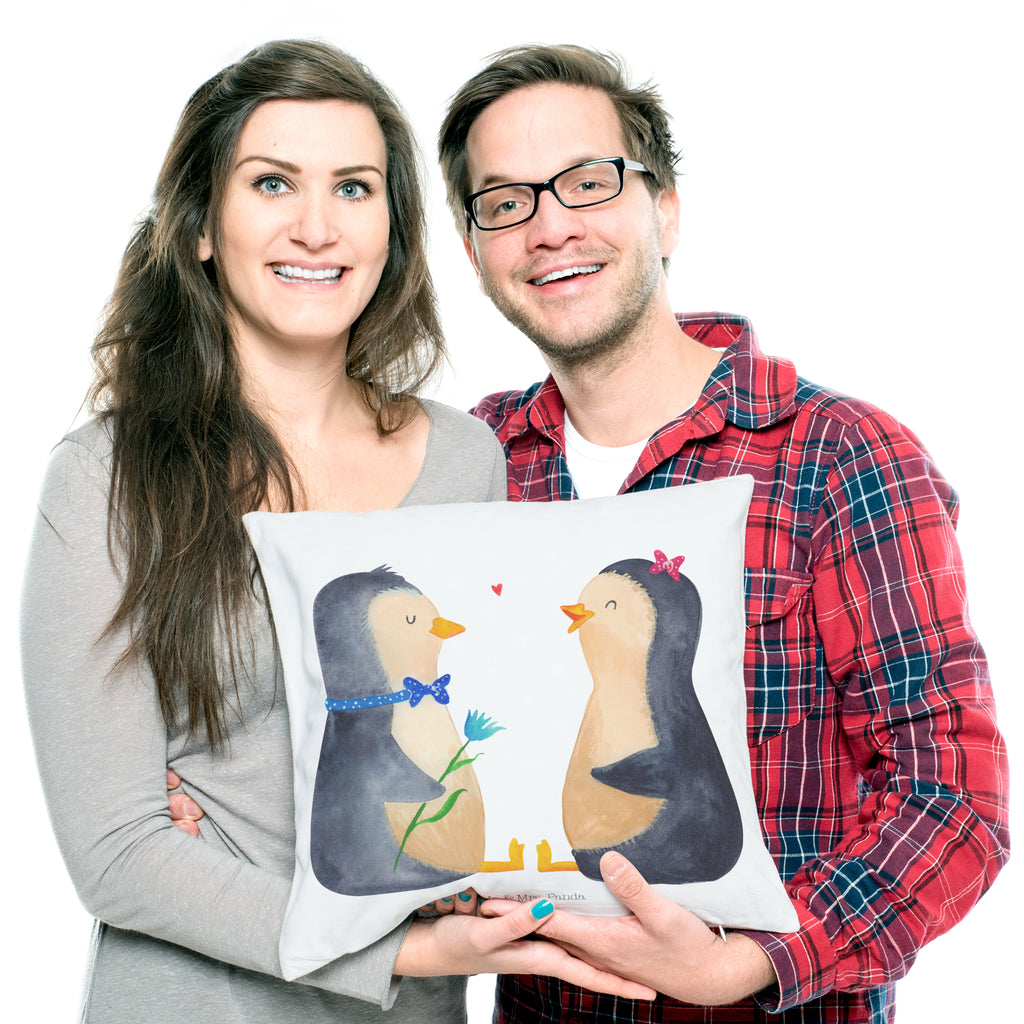 40x40 Kissen Pinguin Pärchen Kissenhülle, Kopfkissen, Sofakissen, Dekokissen, Motivkissen, Pinguin, Pinguine, Liebe, Liebespaar, Liebesbeweis, Liebesgeschenk, Verlobung, Jahrestag, Hochzeitstag, Hochzeit, Hochzeitsgeschenk, große Liebe, Traumpaar