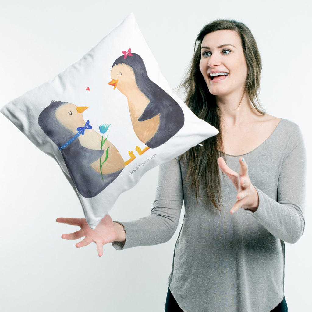 40x40 Kissen Pinguin Pärchen Kissenhülle, Kopfkissen, Sofakissen, Dekokissen, Motivkissen, Pinguin, Pinguine, Liebe, Liebespaar, Liebesbeweis, Liebesgeschenk, Verlobung, Jahrestag, Hochzeitstag, Hochzeit, Hochzeitsgeschenk, große Liebe, Traumpaar