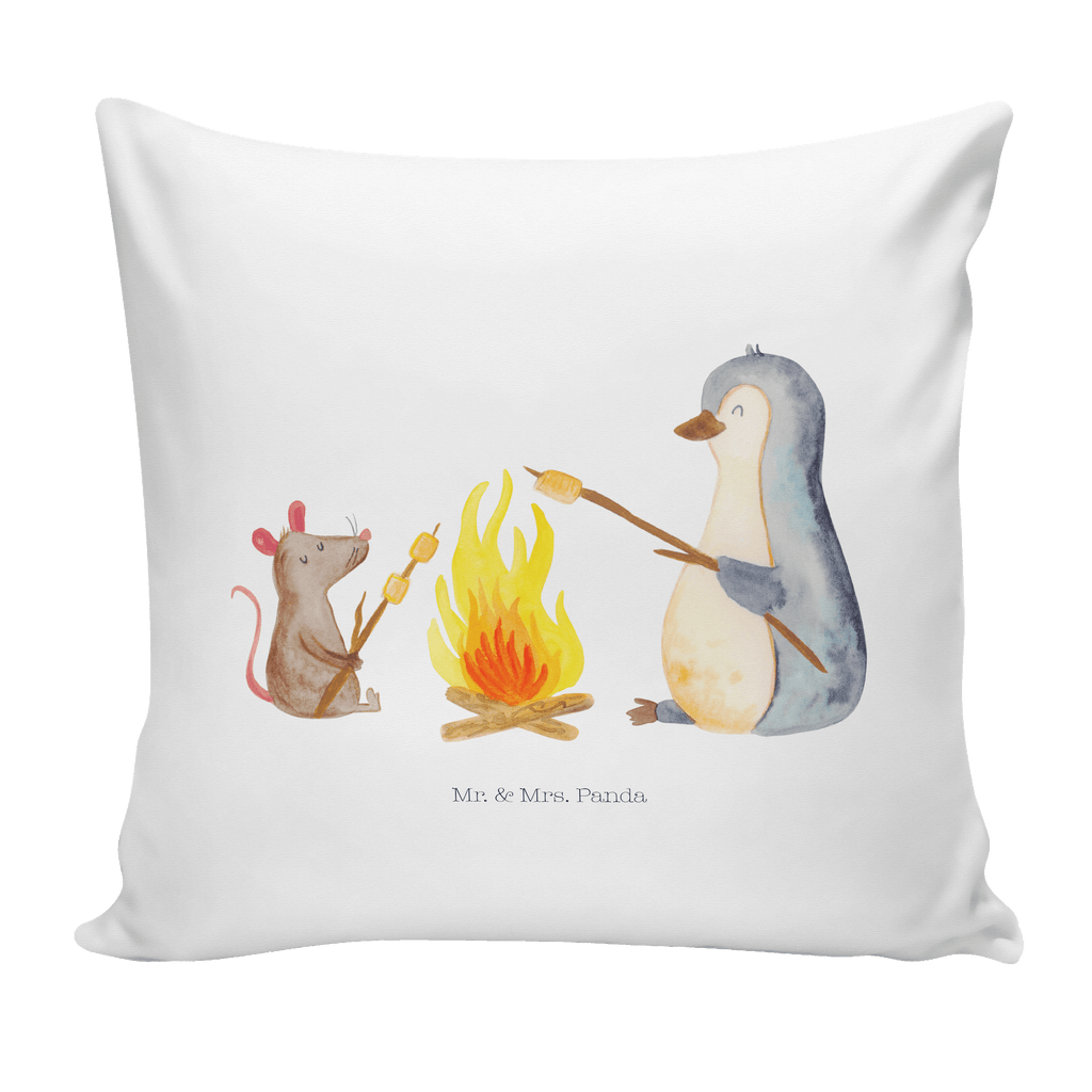 40x40 Kissen Pinguin Lagerfeuer Kissenhülle, Kopfkissen, Sofakissen, Dekokissen, Motivkissen, Pinguin, Maus, Pinguine, Lagerfeuer, Leben, Arbeit, Job, Motivation, Büro, Büroalltag, Lebensspruch, Lebensmotivation, Neustart, Liebe, grillen, Feuer, Marshmallows