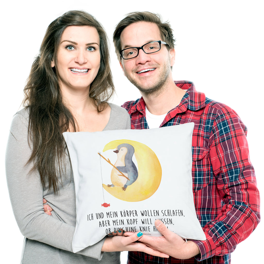 40x40 Kissen Pinguin Mond Kissenhülle, Kopfkissen, Sofakissen, Dekokissen, Motivkissen, Pinguin, Pinguine, Spruch, schlafen, Nachtruhe, Einschlafen, Schlafzimmer, Schlafstörungen, Gästezimmer