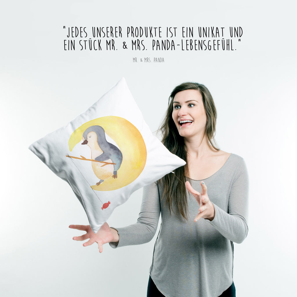 40x40 Kissen Pinguin Mond Kissenhülle, Kopfkissen, Sofakissen, Dekokissen, Motivkissen, Pinguin, Pinguine, Spruch, schlafen, Nachtruhe, Einschlafen, Schlafzimmer, Schlafstörungen, Gästezimmer
