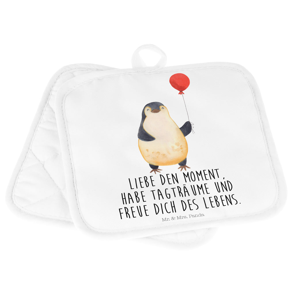 2er Set Topflappen  Pinguin Luftballon Topflappen, Topfuntersetzer, Ofenhandschuh, Topflappen Set, Topflappen lustig, Topflappen mit Spruch, Pinguin, Pinguine, Luftballon, Tagträume, Lebenslust, Geschenk Freundin, Geschenkidee, beste Freundin, Motivation, Neustart, neues Leben, Liebe, Glück