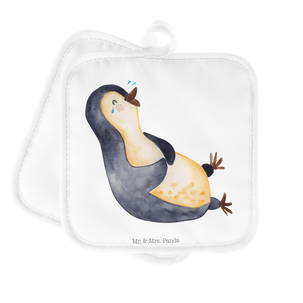 2er Set Topflappen  Pinguin lachend Topflappen, Topfuntersetzer, Ofenhandschuh, Topflappen Set, Topflappen lustig, Topflappen mit Spruch, Pinguin, Pinguine, lustiger Spruch, Optimismus, Fröhlich, Lachen, Humor, Fröhlichkeit