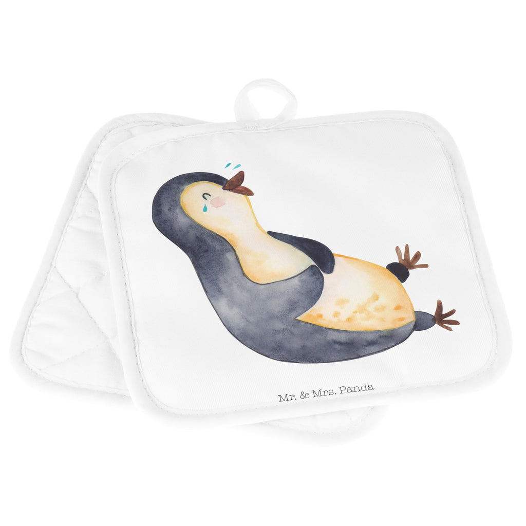 2er Set Topflappen  Pinguin lachend Topflappen, Topfuntersetzer, Ofenhandschuh, Topflappen Set, Topflappen lustig, Topflappen mit Spruch, Pinguin, Pinguine, lustiger Spruch, Optimismus, Fröhlich, Lachen, Humor, Fröhlichkeit