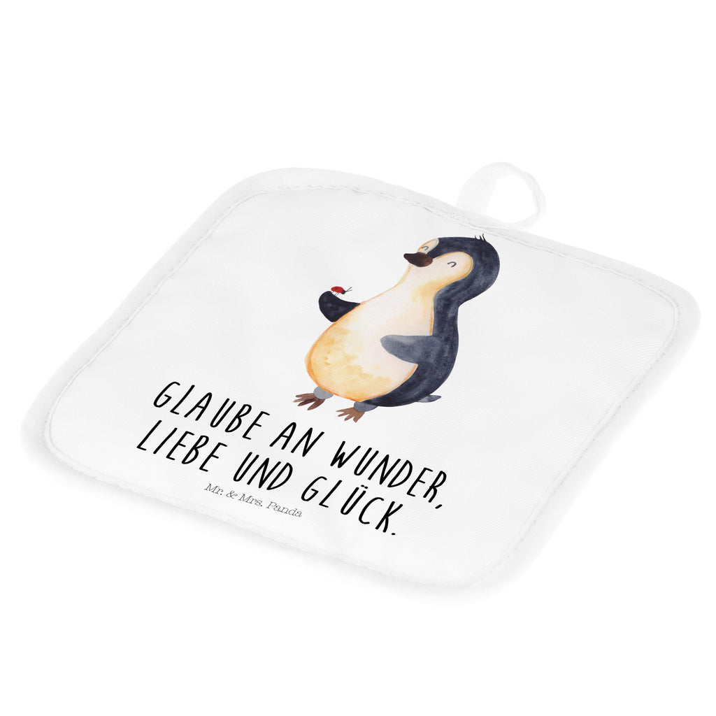 2er Set Topflappen  Pinguin Marienkäfer Topflappen, Topfuntersetzer, Ofenhandschuh, Topflappen Set, Topflappen lustig, Topflappen mit Spruch, Pinguin, Pinguine, Marienkäfer, Liebe, Wunder, Glück, Freude, Lebensfreude