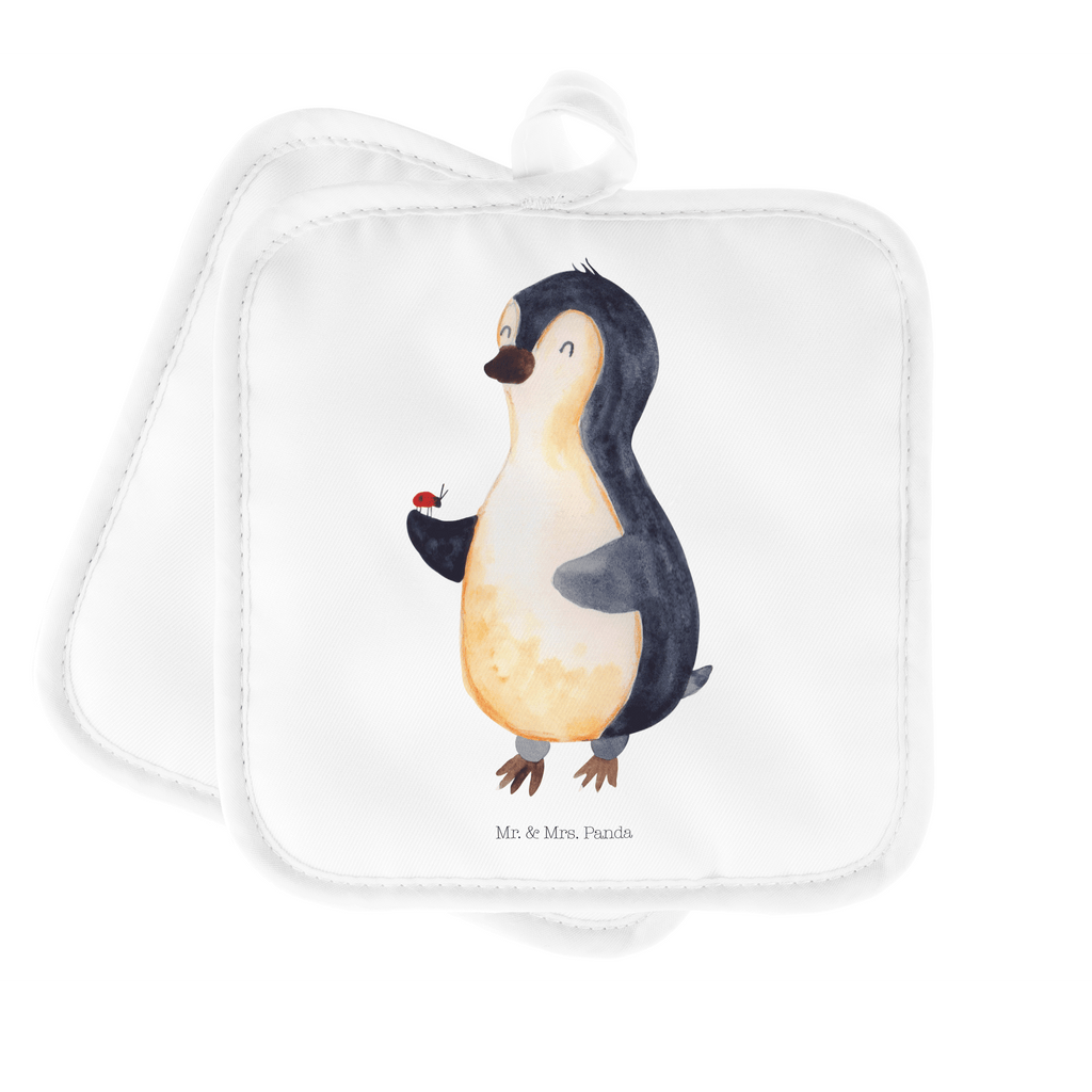 2er Set Topflappen  Pinguin Marienkäfer Topflappen, Topfuntersetzer, Ofenhandschuh, Topflappen Set, Topflappen lustig, Topflappen mit Spruch, Pinguin, Pinguine, Marienkäfer, Liebe, Wunder, Glück, Freude, Lebensfreude