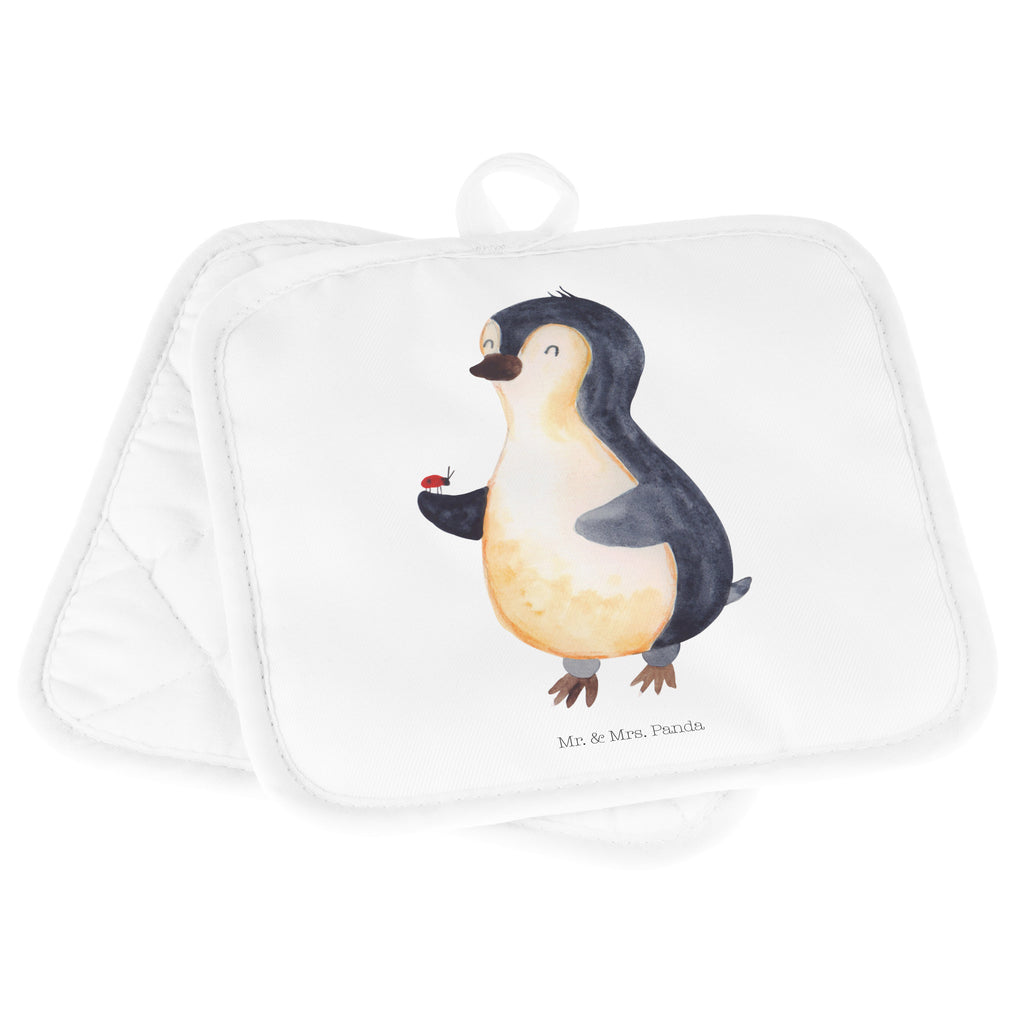 2er Set Topflappen  Pinguin Marienkäfer Topflappen, Topfuntersetzer, Ofenhandschuh, Topflappen Set, Topflappen lustig, Topflappen mit Spruch, Pinguin, Pinguine, Marienkäfer, Liebe, Wunder, Glück, Freude, Lebensfreude