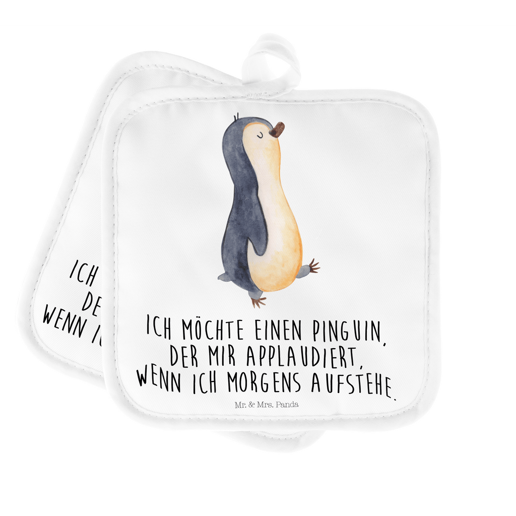 2er Set Topflappen  Pinguin marschierend Topflappen, Topfuntersetzer, Ofenhandschuh, Topflappen Set, Topflappen lustig, Topflappen mit Spruch, Pinguin, Pinguine, Frühaufsteher, Langschläfer, Bruder, Schwester, Familie