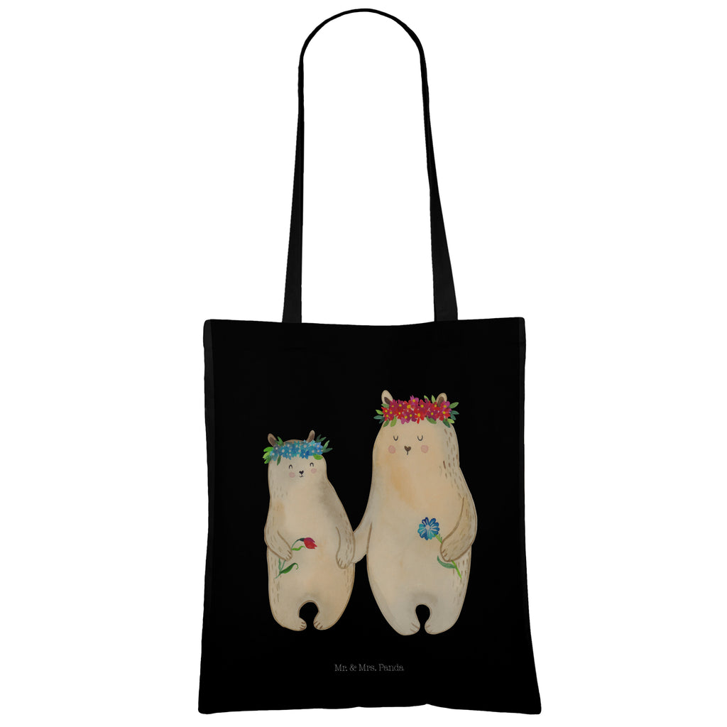 Tragetasche Bären mit Blumenkranz Beuteltasche, Beutel, Einkaufstasche, Jutebeutel, Stoffbeutel, Familie, Vatertag, Muttertag, Bruder, Schwester, Mama, Papa, Oma, Opa, Bär, Bären, Mutter, Mutti, Mami, Lieblingsmensch, Lieblingsmama, beste Mutter, weltbeste Mama, Geschenk Mama. Muttertag, Tochter, Kind, Kinder, Töchter, Family, Vorbild