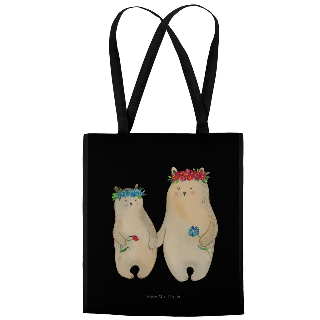 Tragetasche Bären mit Blumenkranz Beuteltasche, Beutel, Einkaufstasche, Jutebeutel, Stoffbeutel, Familie, Vatertag, Muttertag, Bruder, Schwester, Mama, Papa, Oma, Opa, Bär, Bären, Mutter, Mutti, Mami, Lieblingsmensch, Lieblingsmama, beste Mutter, weltbeste Mama, Geschenk Mama. Muttertag, Tochter, Kind, Kinder, Töchter, Family, Vorbild