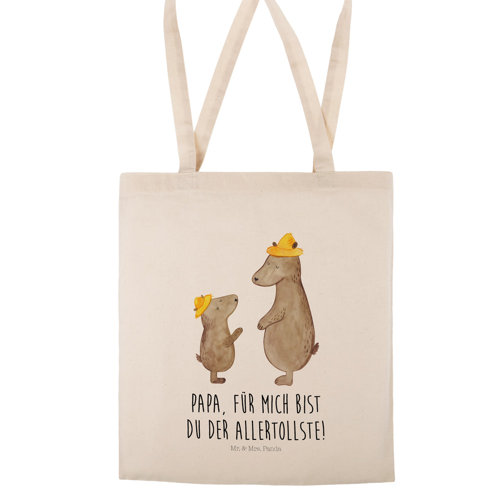 Tragetasche Bären mit Hut Beuteltasche, Beutel, Einkaufstasche, Jutebeutel, Stoffbeutel, Familie, Vatertag, Muttertag, Bruder, Schwester, Mama, Papa, Oma, Opa, Bär, Bären, Vater, Papi, Paps, Dad, Daddy, Lieblingsmensch, Sohn, Söhne, Kind, Kinder, Vater-Sohn, Family, Vorbild