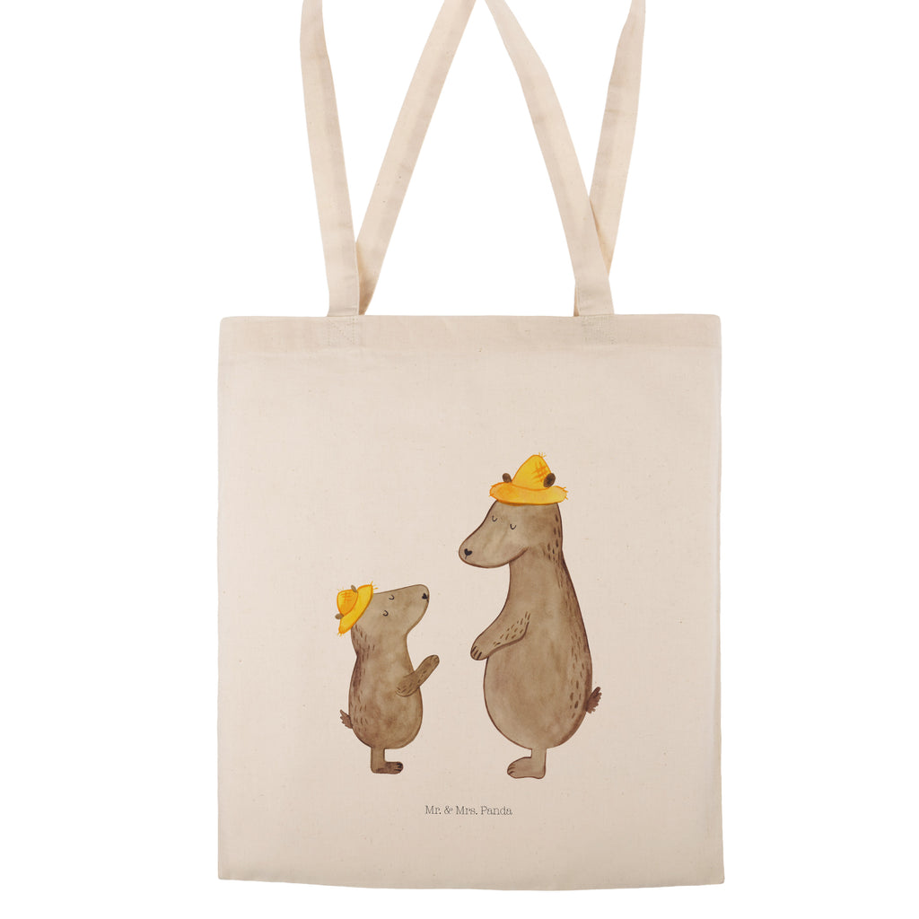 Tragetasche Bären mit Hut Beuteltasche, Beutel, Einkaufstasche, Jutebeutel, Stoffbeutel, Familie, Vatertag, Muttertag, Bruder, Schwester, Mama, Papa, Oma, Opa, Bär, Bären, Vater, Papi, Paps, Dad, Daddy, Lieblingsmensch, Sohn, Söhne, Kind, Kinder, Vater-Sohn, Family, Vorbild