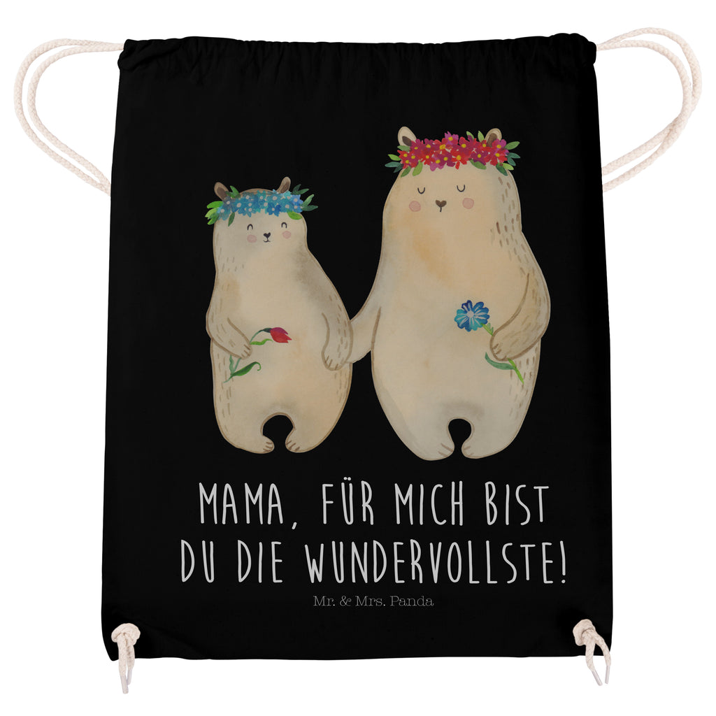 Sportbeutel Bären mit Blumenkranz Turnbeutel, Beutel, Sporttasche, Tasche, Stoffbeutel, Familie, Vatertag, Muttertag, Bruder, Schwester, Mama, Papa, Oma, Opa, Bär, Bären, Mutter, Mutti, Mami, Lieblingsmensch, Lieblingsmama, beste Mutter, weltbeste Mama, Geschenk Mama. Muttertag, Tochter, Kind, Kinder, Töchter, Family, Vorbild
