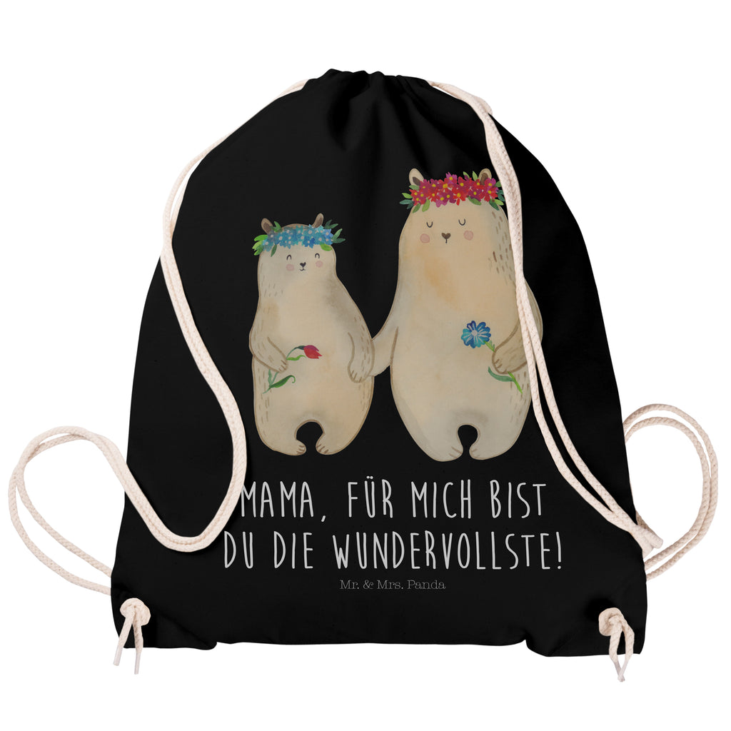 Sportbeutel Bären mit Blumenkranz Turnbeutel, Beutel, Sporttasche, Tasche, Stoffbeutel, Familie, Vatertag, Muttertag, Bruder, Schwester, Mama, Papa, Oma, Opa, Bär, Bären, Mutter, Mutti, Mami, Lieblingsmensch, Lieblingsmama, beste Mutter, weltbeste Mama, Geschenk Mama. Muttertag, Tochter, Kind, Kinder, Töchter, Family, Vorbild