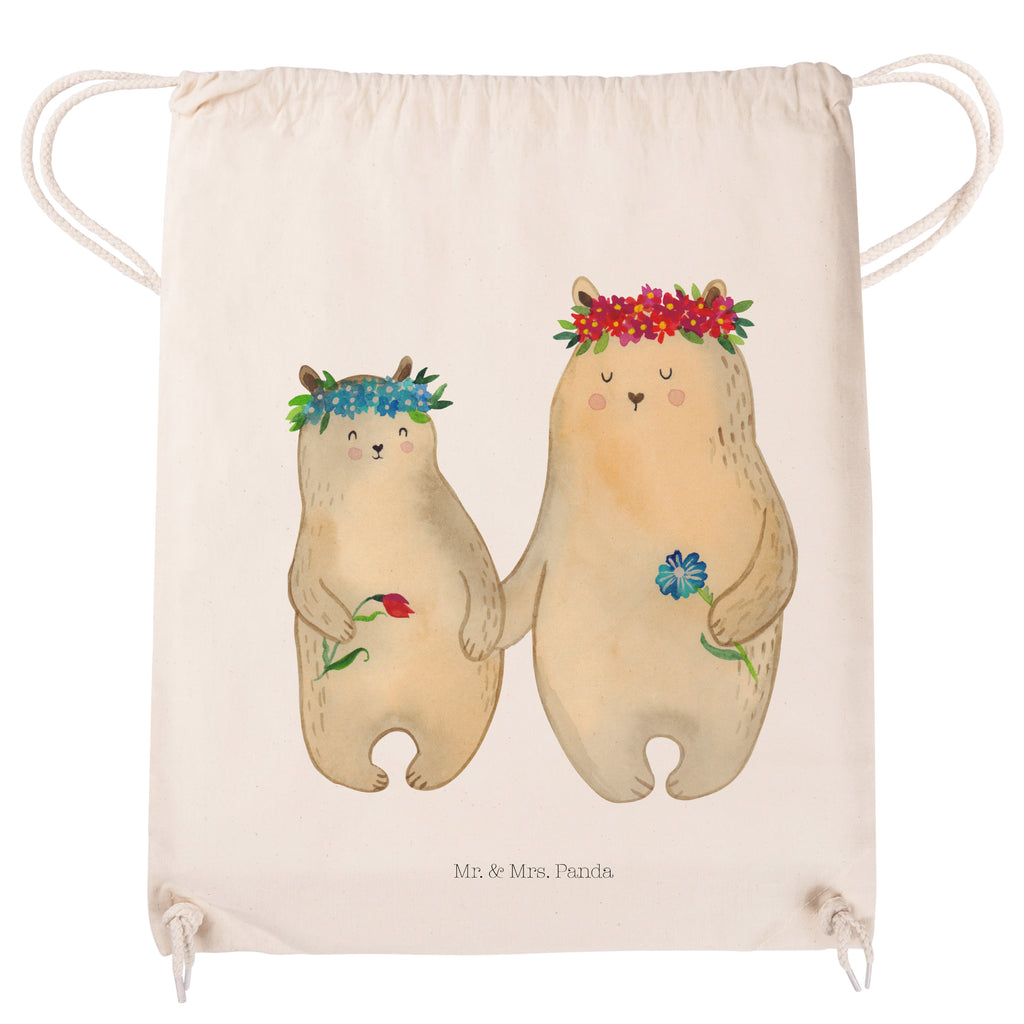 Sportbeutel Bären mit Blumenkranz Turnbeutel, Beutel, Sporttasche, Tasche, Stoffbeutel, Familie, Vatertag, Muttertag, Bruder, Schwester, Mama, Papa, Oma, Opa, Bär, Bären, Mutter, Mutti, Mami, Lieblingsmensch, Lieblingsmama, beste Mutter, weltbeste Mama, Geschenk Mama. Muttertag, Tochter, Kind, Kinder, Töchter, Family, Vorbild