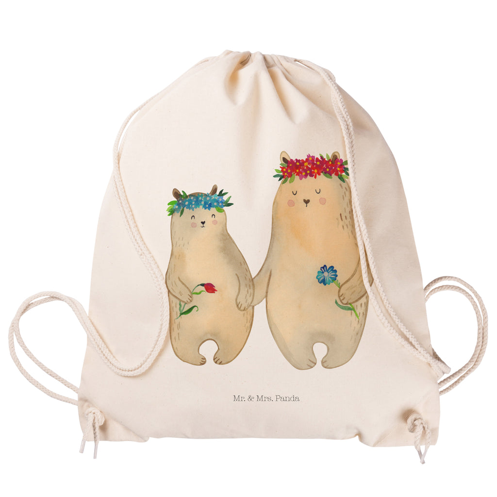Sportbeutel Bären mit Blumenkranz Turnbeutel, Beutel, Sporttasche, Tasche, Stoffbeutel, Familie, Vatertag, Muttertag, Bruder, Schwester, Mama, Papa, Oma, Opa, Bär, Bären, Mutter, Mutti, Mami, Lieblingsmensch, Lieblingsmama, beste Mutter, weltbeste Mama, Geschenk Mama. Muttertag, Tochter, Kind, Kinder, Töchter, Family, Vorbild