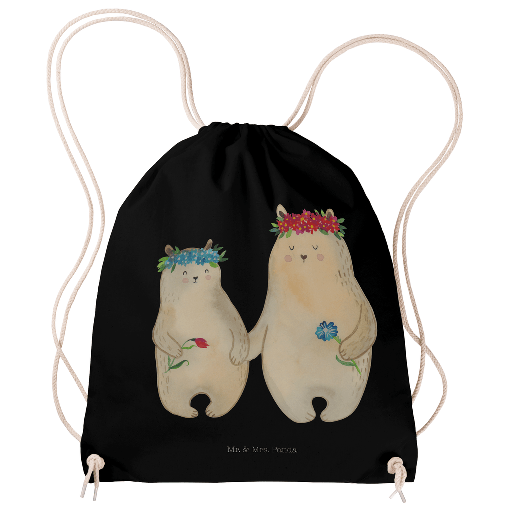 Sportbeutel Bären mit Blumenkranz Turnbeutel, Beutel, Sporttasche, Tasche, Stoffbeutel, Familie, Vatertag, Muttertag, Bruder, Schwester, Mama, Papa, Oma, Opa, Bär, Bären, Mutter, Mutti, Mami, Lieblingsmensch, Lieblingsmama, beste Mutter, weltbeste Mama, Geschenk Mama. Muttertag, Tochter, Kind, Kinder, Töchter, Family, Vorbild