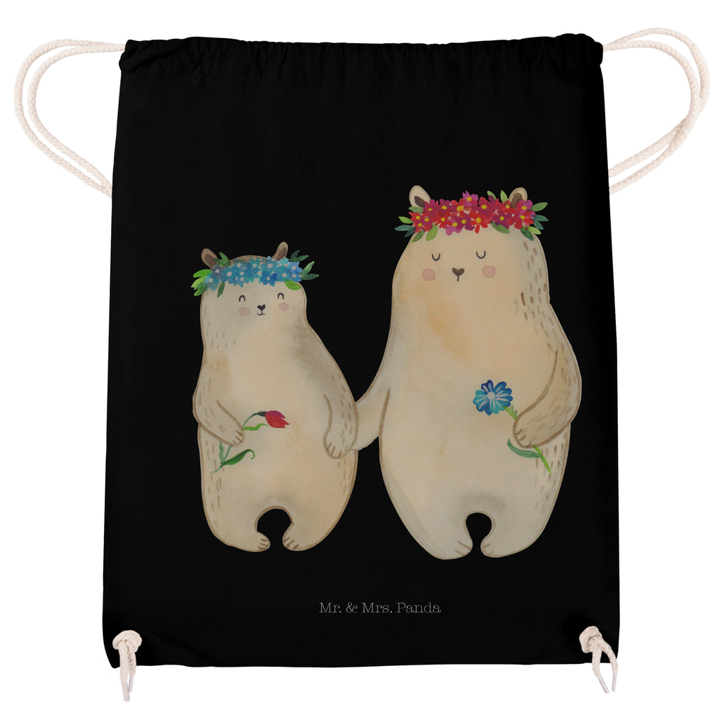 Sportbeutel Bären mit Blumenkranz Turnbeutel, Beutel, Sporttasche, Tasche, Stoffbeutel, Familie, Vatertag, Muttertag, Bruder, Schwester, Mama, Papa, Oma, Opa, Bär, Bären, Mutter, Mutti, Mami, Lieblingsmensch, Lieblingsmama, beste Mutter, weltbeste Mama, Geschenk Mama. Muttertag, Tochter, Kind, Kinder, Töchter, Family, Vorbild