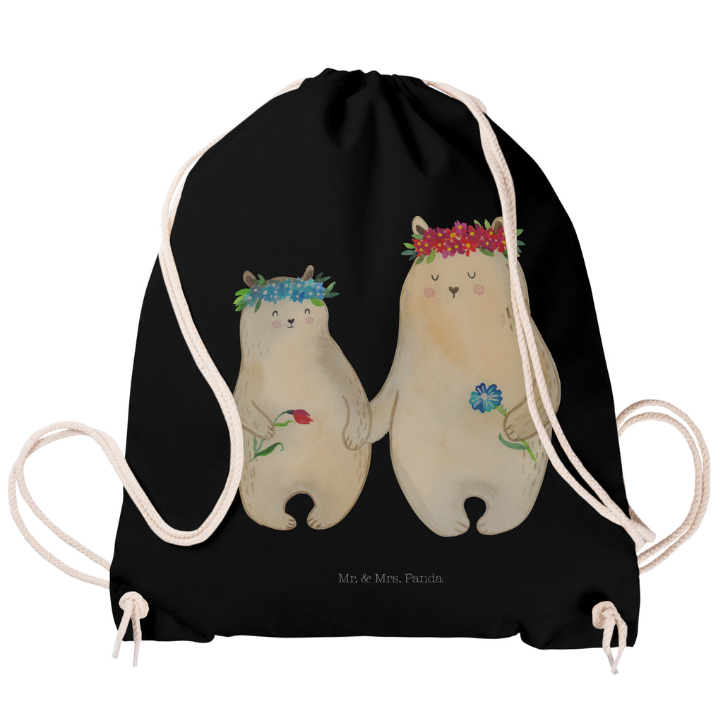 Sportbeutel Bären mit Blumenkranz Turnbeutel, Beutel, Sporttasche, Tasche, Stoffbeutel, Familie, Vatertag, Muttertag, Bruder, Schwester, Mama, Papa, Oma, Opa, Bär, Bären, Mutter, Mutti, Mami, Lieblingsmensch, Lieblingsmama, beste Mutter, weltbeste Mama, Geschenk Mama. Muttertag, Tochter, Kind, Kinder, Töchter, Family, Vorbild