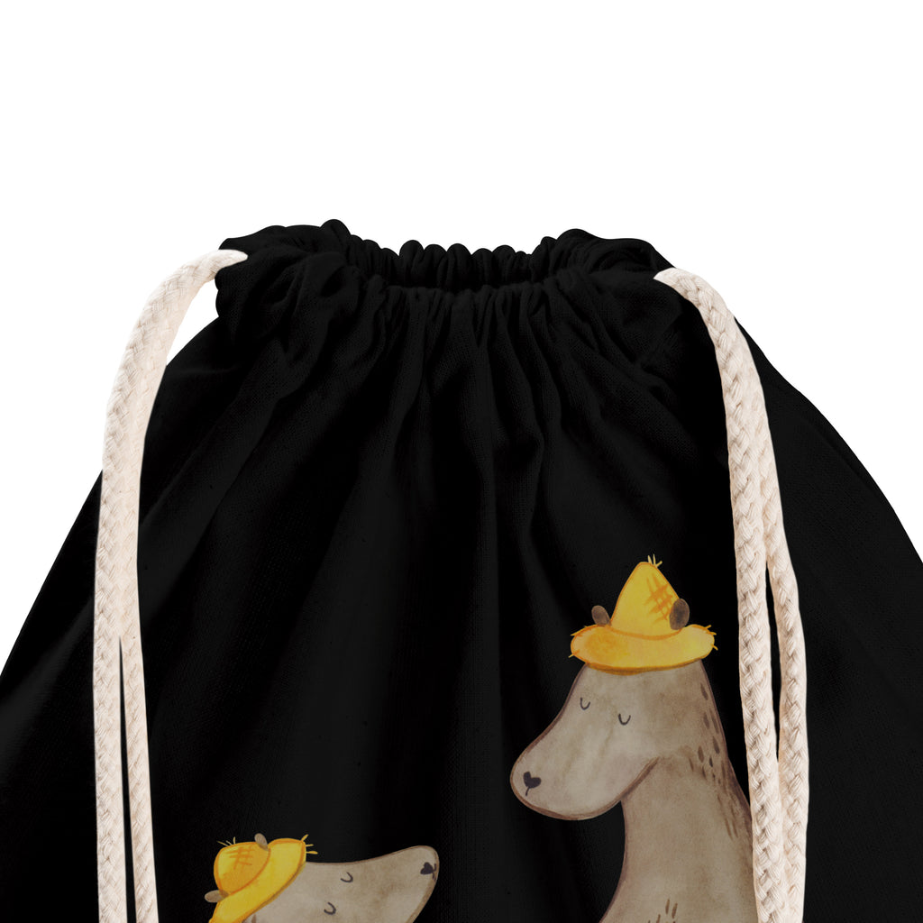 Sportbeutel Bären mit Hut Turnbeutel, Beutel, Sporttasche, Tasche, Stoffbeutel, Familie, Vatertag, Muttertag, Bruder, Schwester, Mama, Papa, Oma, Opa, Bär, Bären, Vater, Papi, Paps, Dad, Daddy, Lieblingsmensch, Sohn, Söhne, Kind, Kinder, Vater-Sohn, Family, Vorbild