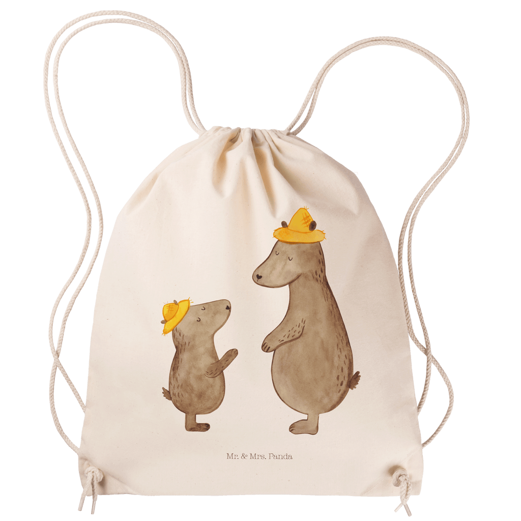 Sportbeutel Bären mit Hut Turnbeutel, Beutel, Sporttasche, Tasche, Stoffbeutel, Familie, Vatertag, Muttertag, Bruder, Schwester, Mama, Papa, Oma, Opa, Bär, Bären, Vater, Papi, Paps, Dad, Daddy, Lieblingsmensch, Sohn, Söhne, Kind, Kinder, Vater-Sohn, Family, Vorbild