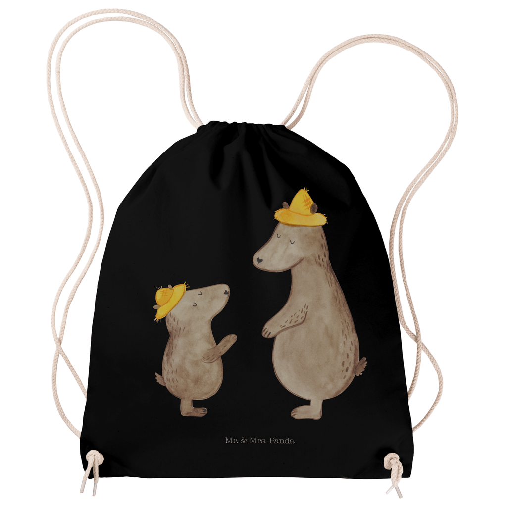 Sportbeutel Bären mit Hut Turnbeutel, Beutel, Sporttasche, Tasche, Stoffbeutel, Familie, Vatertag, Muttertag, Bruder, Schwester, Mama, Papa, Oma, Opa, Bär, Bären, Vater, Papi, Paps, Dad, Daddy, Lieblingsmensch, Sohn, Söhne, Kind, Kinder, Vater-Sohn, Family, Vorbild