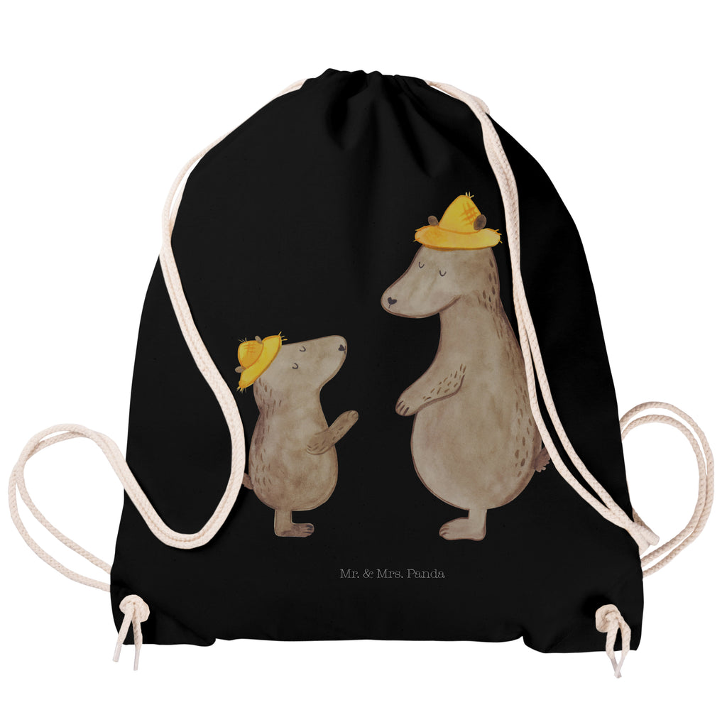 Sportbeutel Bären mit Hut Turnbeutel, Beutel, Sporttasche, Tasche, Stoffbeutel, Familie, Vatertag, Muttertag, Bruder, Schwester, Mama, Papa, Oma, Opa, Bär, Bären, Vater, Papi, Paps, Dad, Daddy, Lieblingsmensch, Sohn, Söhne, Kind, Kinder, Vater-Sohn, Family, Vorbild