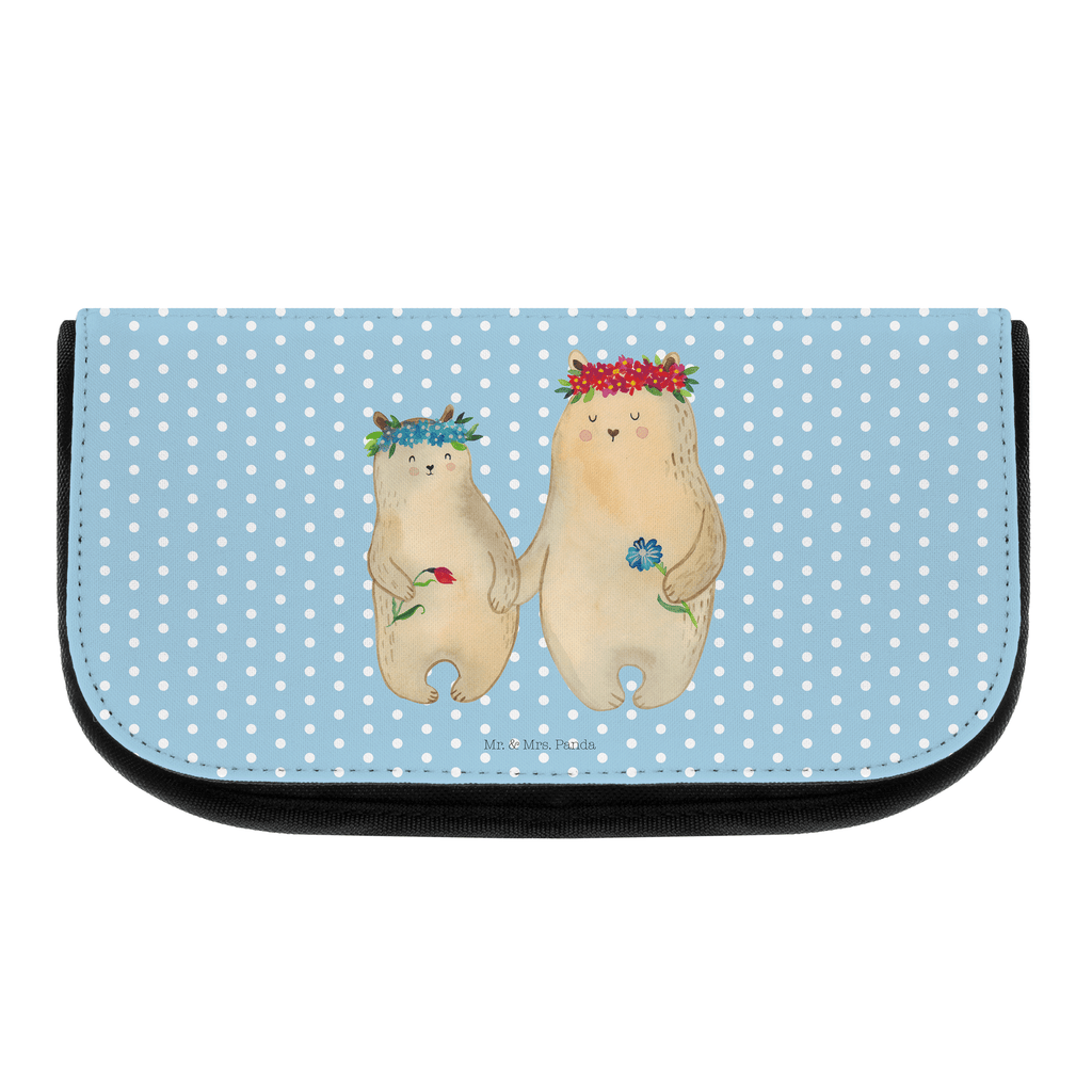 Kosmetiktasche Bären mit Blumenkranz Kosmetikbeutel, Kulturtasche, Kulturbeutel, Schminktasche, Make-Up Tasche, Familie, Vatertag, Muttertag, Bruder, Schwester, Mama, Papa, Oma, Opa, Bär, Bären, Mutter, Mutti, Mami, Lieblingsmensch, Lieblingsmama, beste Mutter, weltbeste Mama, Geschenk Mama. Muttertag, Tochter, Kind, Kinder, Töchter, Family, Vorbild