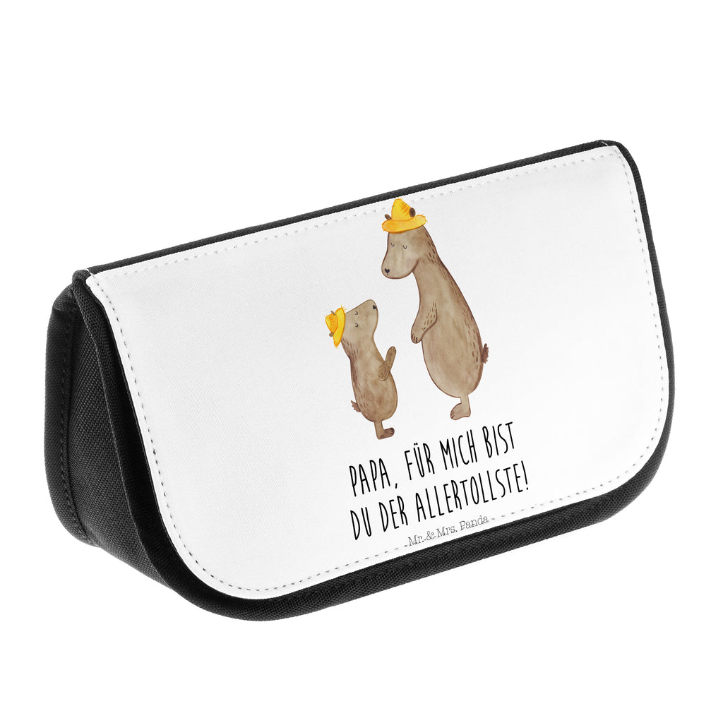 Kosmetiktasche Bären mit Hut Kosmetikbeutel, Kulturtasche, Kulturbeutel, Schminktasche, Make-Up Tasche, Familie, Vatertag, Muttertag, Bruder, Schwester, Mama, Papa, Oma, Opa, Bär, Bären, Vater, Papi, Paps, Dad, Daddy, Lieblingsmensch, Sohn, Söhne, Kind, Kinder, Vater-Sohn, Family, Vorbild