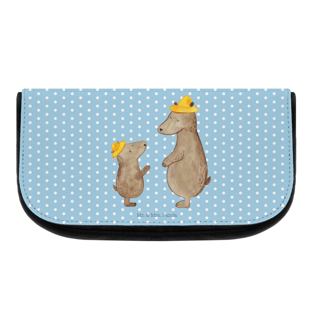 Kosmetiktasche Bären mit Hut Kosmetikbeutel, Kulturtasche, Kulturbeutel, Schminktasche, Make-Up Tasche, Familie, Vatertag, Muttertag, Bruder, Schwester, Mama, Papa, Oma, Opa, Bär, Bären, Vater, Papi, Paps, Dad, Daddy, Lieblingsmensch, Sohn, Söhne, Kind, Kinder, Vater-Sohn, Family, Vorbild