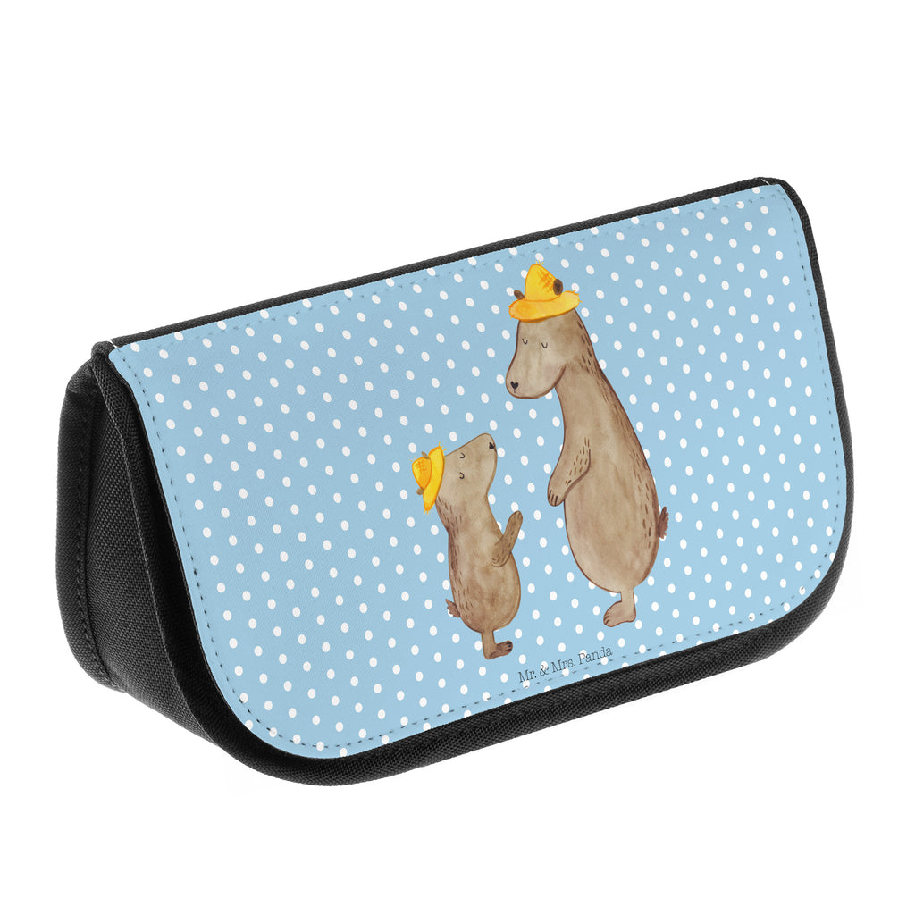 Kosmetiktasche Bären mit Hut Kosmetikbeutel, Kulturtasche, Kulturbeutel, Schminktasche, Make-Up Tasche, Familie, Vatertag, Muttertag, Bruder, Schwester, Mama, Papa, Oma, Opa, Bär, Bären, Vater, Papi, Paps, Dad, Daddy, Lieblingsmensch, Sohn, Söhne, Kind, Kinder, Vater-Sohn, Family, Vorbild