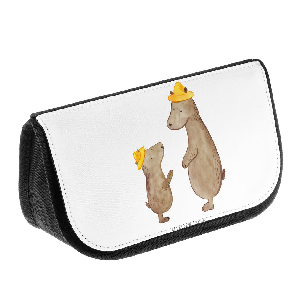 Kosmetiktasche Bären mit Hut Kosmetikbeutel, Kulturtasche, Kulturbeutel, Schminktasche, Make-Up Tasche, Familie, Vatertag, Muttertag, Bruder, Schwester, Mama, Papa, Oma, Opa, Bär, Bären, Vater, Papi, Paps, Dad, Daddy, Lieblingsmensch, Sohn, Söhne, Kind, Kinder, Vater-Sohn, Family, Vorbild
