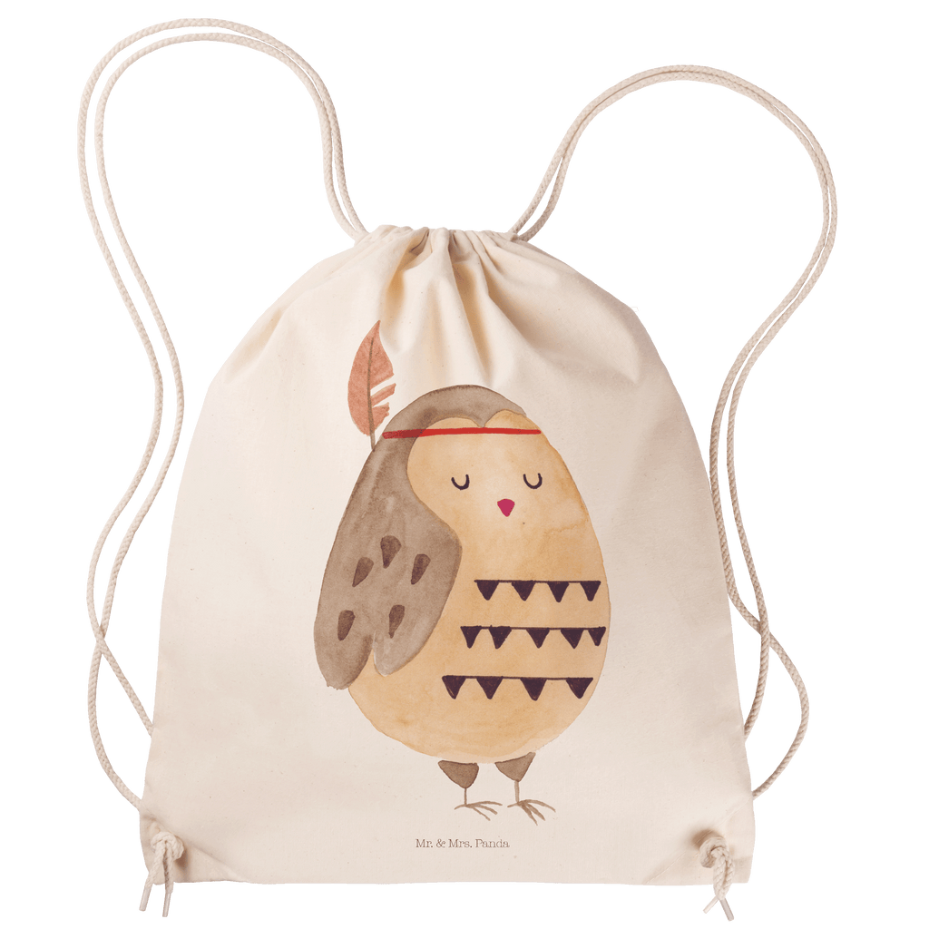 Sportbeutel Eule Federschmuck Turnbeutel, Beutel, Sporttasche, Tasche, Stoffbeutel, Eule, Eule Deko, Owl, Das Leben ist ein Abenteuer, Reisespruch, Federschmuck, Dekoration