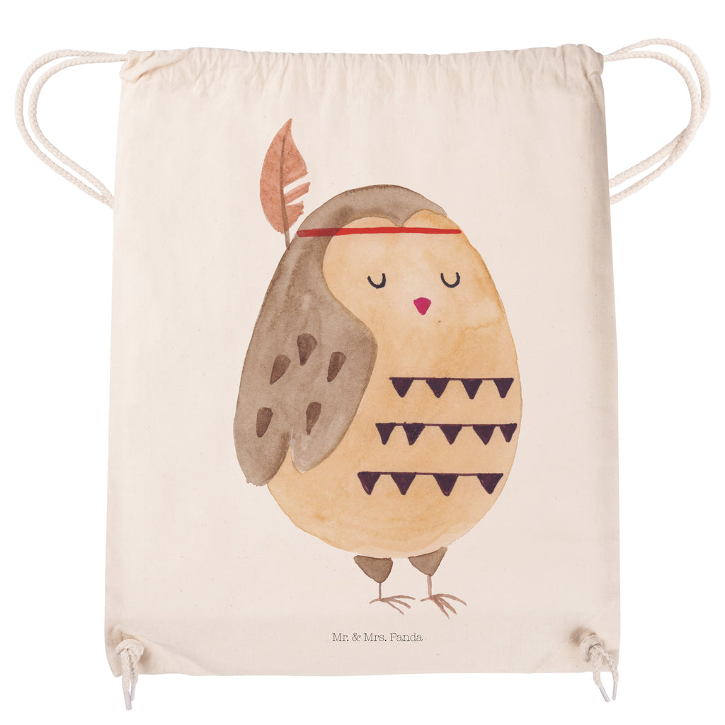 Sportbeutel Eule Federschmuck Turnbeutel, Beutel, Sporttasche, Tasche, Stoffbeutel, Eule, Eule Deko, Owl, Das Leben ist ein Abenteuer, Reisespruch, Federschmuck, Dekoration