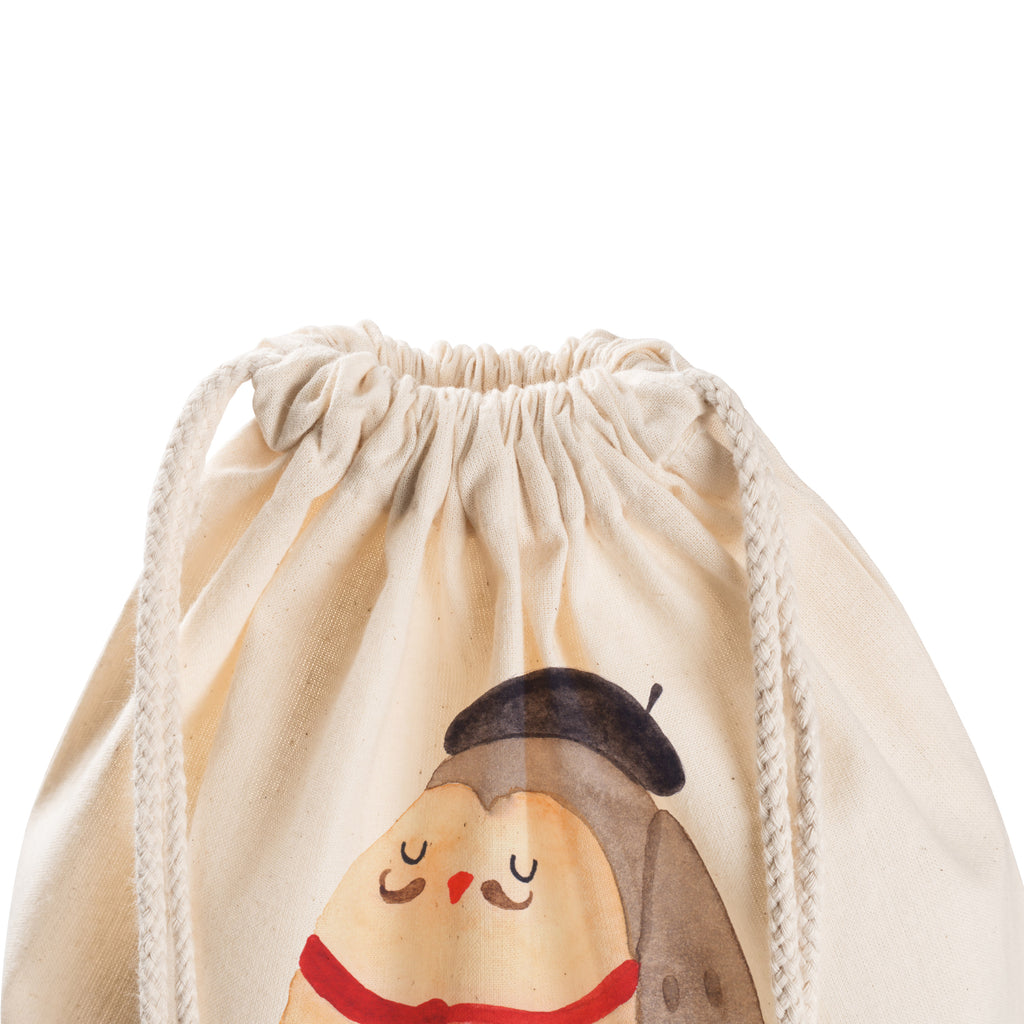 Sportbeutel Eule Französisch Turnbeutel, Beutel, Sporttasche, Tasche, Stoffbeutel, Eule, Eulen, Eule Deko, Owl, hibou, La vie est belle, das Leben ist schön, Spruch schön, Spruch Französisch, Frankreich