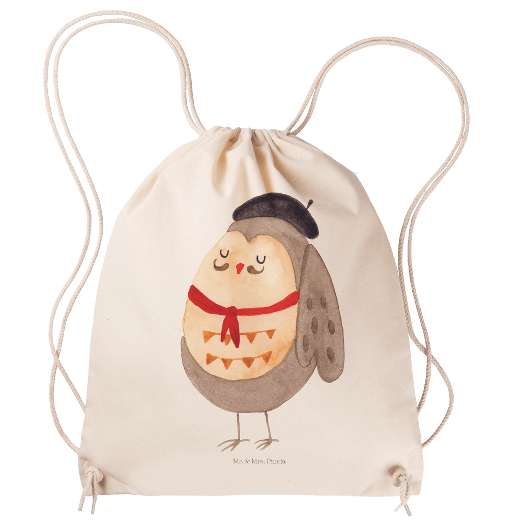 Sportbeutel Eule Französisch Turnbeutel, Beutel, Sporttasche, Tasche, Stoffbeutel, Eule, Eulen, Eule Deko, Owl, hibou, La vie est belle, das Leben ist schön, Spruch schön, Spruch Französisch, Frankreich