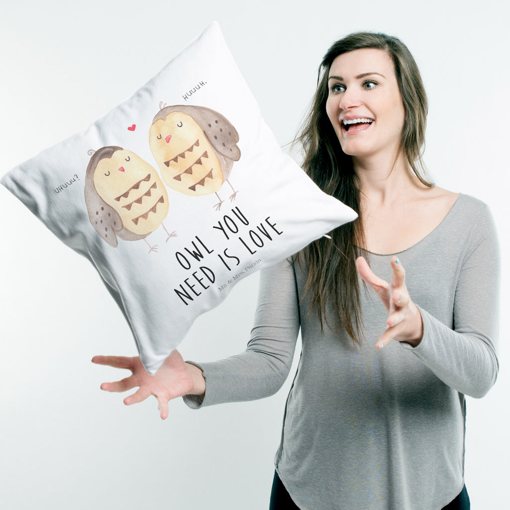 40x40 Kissen Eule Liebe Kissenhülle, Kopfkissen, Sofakissen, Dekokissen, Motivkissen, Eule, Eule Deko, Liebe, Hochzeit Spruch, Owl, All you need is love, Liebe Spruch, Freundin Geschenk, Freund, Wortspiel lustig