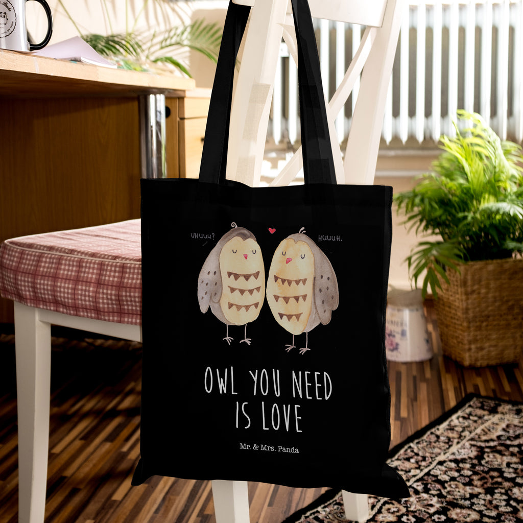 Tragetasche Eule Liebe Beuteltasche, Beutel, Einkaufstasche, Jutebeutel, Stoffbeutel, Eule, Eule Deko, Liebe, Hochzeit Spruch, Owl, All you need is love, Liebe Spruch, Freundin Geschenk, Freund, Wortspiel lustig