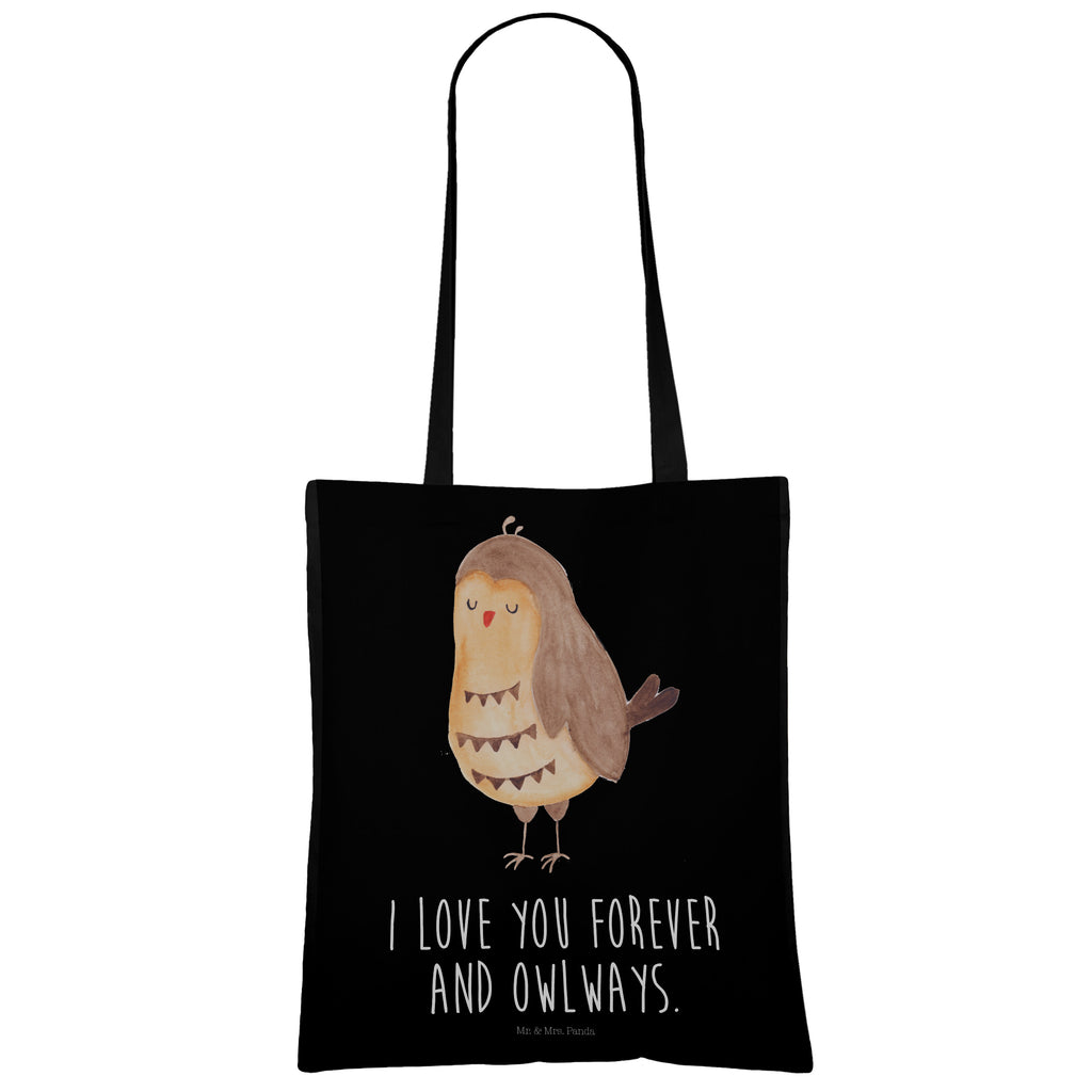 Tragetasche Eule Zufrieden Beuteltasche, Beutel, Einkaufstasche, Jutebeutel, Stoffbeutel, Eule, Eule Spruch, Eule deko, Owl, Liebe Spruch, Romantisch, Wortspiel lustig, Spruch schön, Geschenk Hochzeitstag
