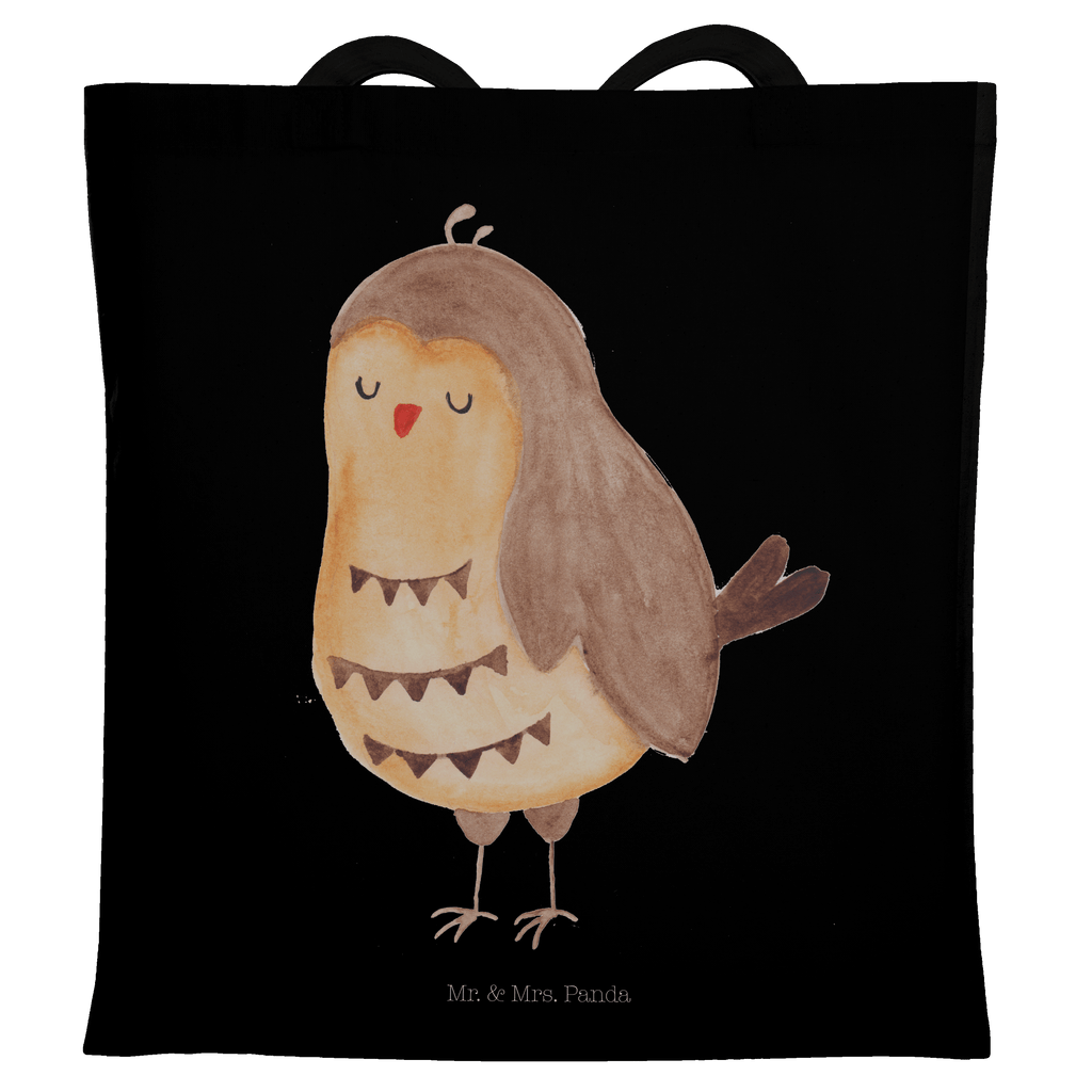 Tragetasche Eule Zufrieden Beuteltasche, Beutel, Einkaufstasche, Jutebeutel, Stoffbeutel, Eule, Eule Spruch, Eule deko, Owl, Liebe Spruch, Romantisch, Wortspiel lustig, Spruch schön, Geschenk Hochzeitstag