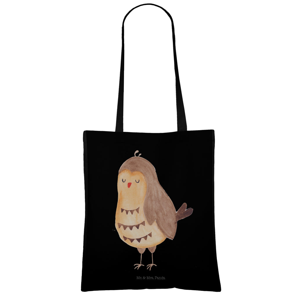 Tragetasche Eule Zufrieden Beuteltasche, Beutel, Einkaufstasche, Jutebeutel, Stoffbeutel, Eule, Eule Spruch, Eule deko, Owl, Liebe Spruch, Romantisch, Wortspiel lustig, Spruch schön, Geschenk Hochzeitstag