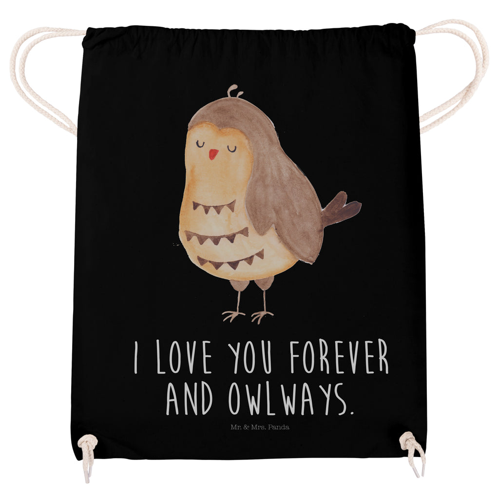 Sportbeutel Eule Zufrieden Turnbeutel, Beutel, Sporttasche, Tasche, Stoffbeutel, Eule, Eule Spruch, Eule deko, Owl, Liebe Spruch, Romantisch, Wortspiel lustig, Spruch schön, Geschenk Hochzeitstag