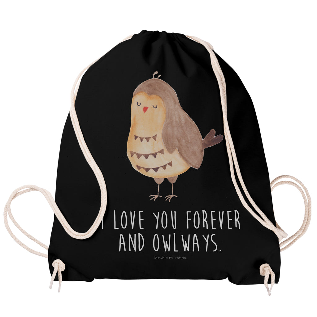 Sportbeutel Eule Zufrieden Turnbeutel, Beutel, Sporttasche, Tasche, Stoffbeutel, Eule, Eule Spruch, Eule deko, Owl, Liebe Spruch, Romantisch, Wortspiel lustig, Spruch schön, Geschenk Hochzeitstag