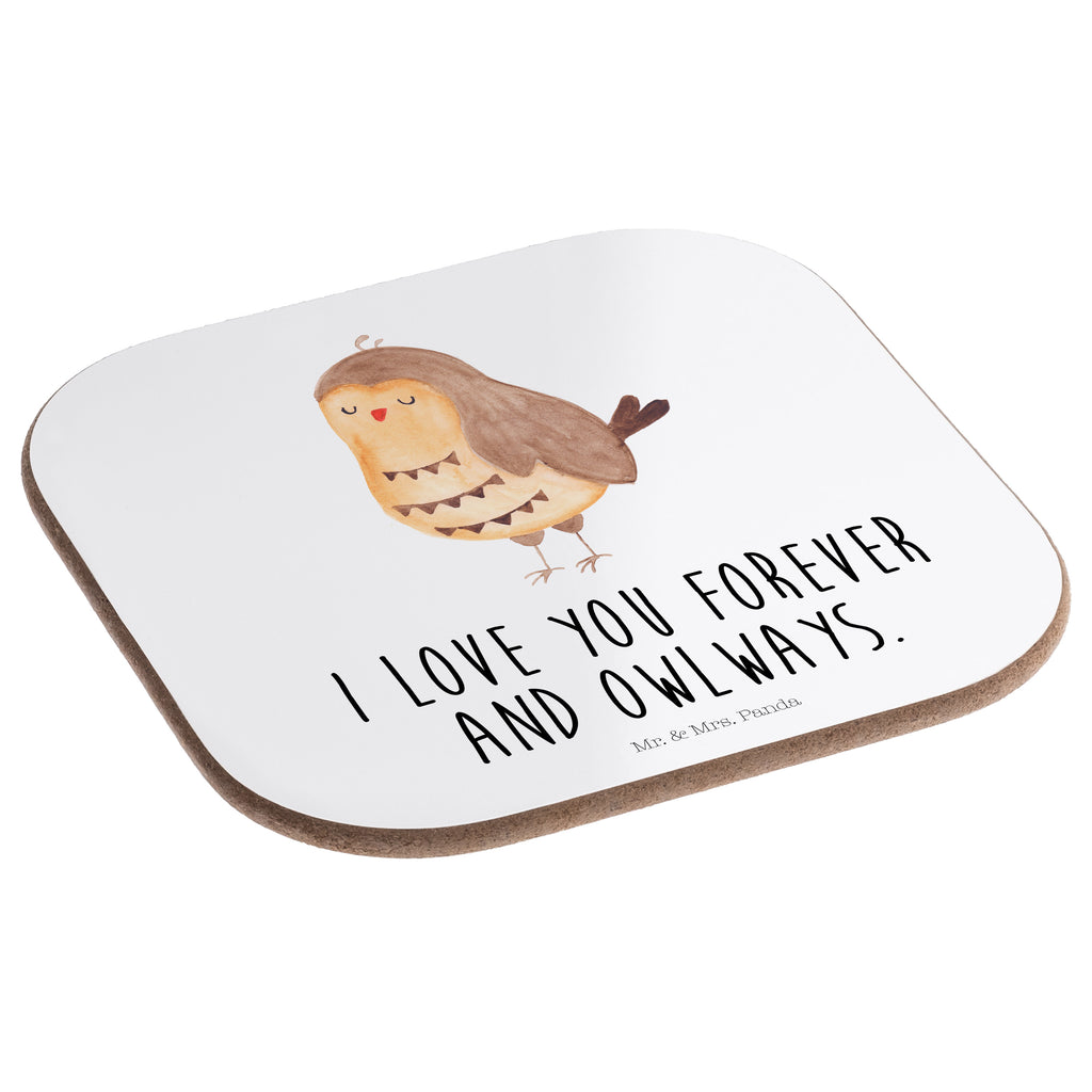 Quadratische Untersetzer Eule Zufrieden Bierdeckel, Glasuntersetzer, Untersetzer Gläser, Getränkeuntersetzer, Eule, Eule Spruch, Eule deko, Owl, Liebe Spruch, Romantisch, Wortspiel lustig, Spruch schön, Geschenk Hochzeitstag
