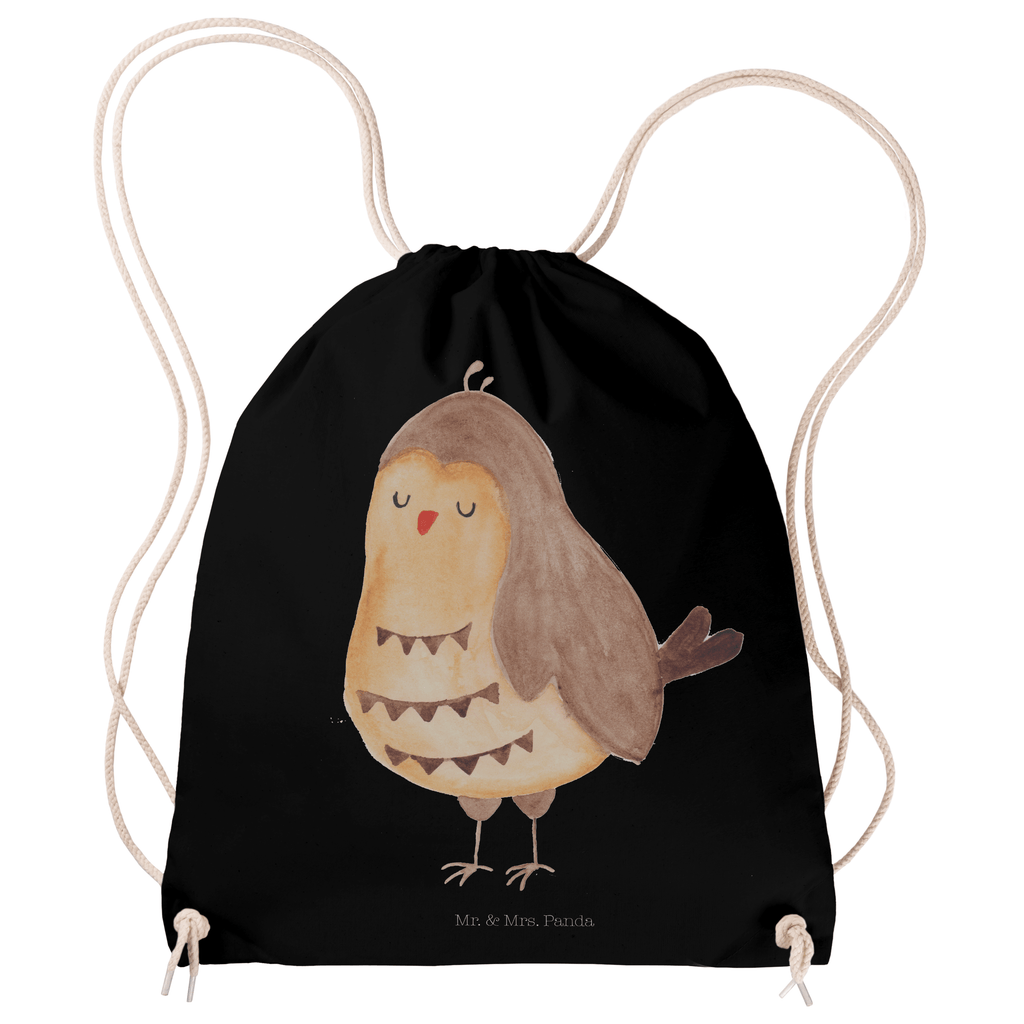 Sportbeutel Eule Zufrieden Turnbeutel, Beutel, Sporttasche, Tasche, Stoffbeutel, Eule, Eule Spruch, Eule deko, Owl, Liebe Spruch, Romantisch, Wortspiel lustig, Spruch schön, Geschenk Hochzeitstag